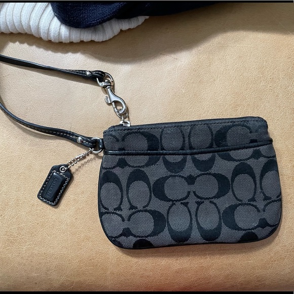 Coach Handbags - Gray Black Coach Wristlet